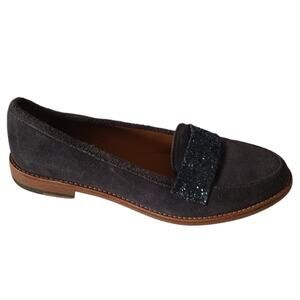BOBBIES Suede Loafers Navy Womens 37/6.5